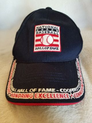National Baseball Hall Of Fame Cooperstown York Navy Blue Cap Hat Souvenir