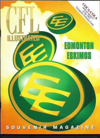 1995 Cfl Football Program: Edmonton Eskimos At Calgary Stampeders,  Sep 4,  V5 6