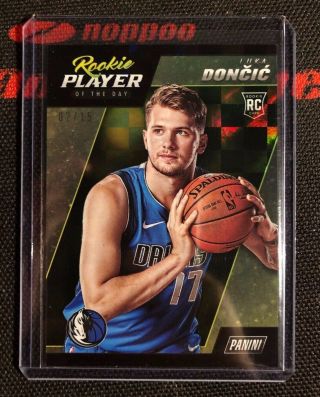 2018 - 19 Panini Rookie Player Of The Day Rapture Luka Doncic 2/15 Rc Ssp
