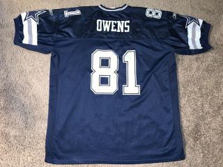 Reebok Dallas Cowboys Terrell Owens 81 Jersey Authentic Sewn Stitched Size 60