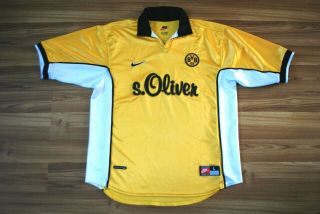 Borussia Dortmund Football Shirt 1998 - 1999 - 2000 Home Jersey Nike Vintage Large