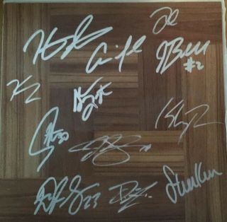 Steph Curry Kevin Durant Golden State Warriors Team Signed 12x12 Floorboard