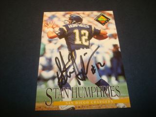 Stan Humphries 1994 Pro Classic 128 Chargers Northeast Louisiana Signed Auto Td