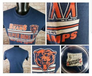 Vtg 80s Nfl Chicago Bears Bowl Xx Mike Ditka Era 1985 T Shirt Mens L