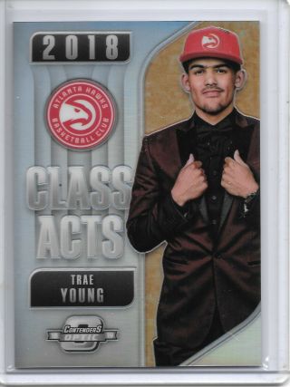 2018 - 19 Contenders Optic Trae Young Class Acts Prizm Refractor Rookie Rc Hawks