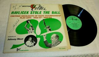 John Havlicek & Johnny Most SIGNED Havlicek Stole The Ball BOSTON CELTICS Album 4