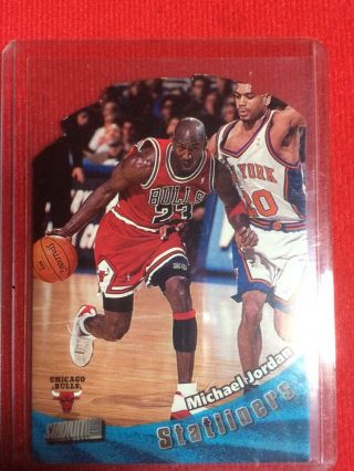 1998 - 99 Stadium Club Statliners S2 Michael Jordan Sharp Die - Cut Chicago Bulls