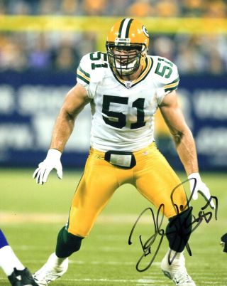 Brady Poppinga Green Bay Packers Hand Signed Autographed 8x10 Photo W/coa Bp