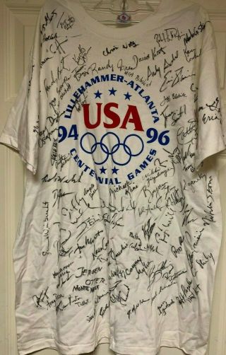 1994 Lillehammer & 1996 Atlanta Usa Olympic Centennial Games Autographed Shirt