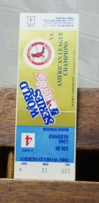 Two 1985 St.  Louis Cardinals Baseball Ticket Stubs WORLD SERIES & NLCS GAME 4 2
