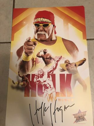 Hulk Hogan Autographed 11x17 Wwe Summerslam Panel Poster
