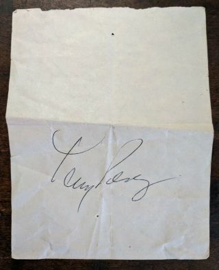 Vintage Tony Perez Autograph Signed Paper Cincinnati Reds Baseball Player Mlb