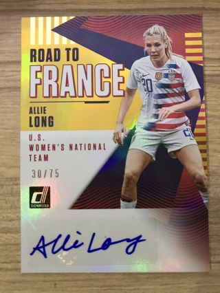 Allie Long 2019 Panini Donruss Road To France Usa Women’s Team Gold Sp Auto /75