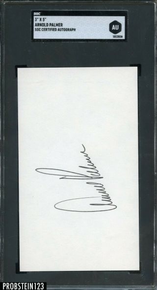 Arnold Palmer Signed 3x5 Index Card Autographed Sgc Authentic Auto Golf Hof