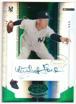 Whitey Ford 2004 Leaf Certified Mirror Emerald Autograph Yankees Auto 4/5 $300,