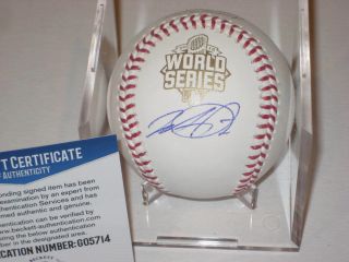 Wade Davis (royals) Signed Official 2015 World Series Baseball W/ Beckett