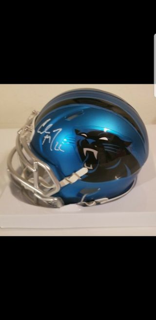 Christian Mccaffrey Signed Blaze Carolina Panthers Mini Helmet