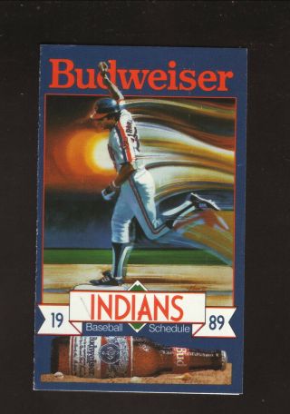 Cleveland Indians - - 1989 Pocket Schedule - - Budweiser
