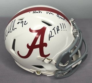 Quinnen Williams SIGNED Alabama Football Mini Helmet w/ JSA Nah I’m Good 2