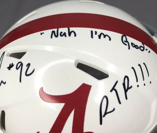 Quinnen Williams SIGNED Alabama Football Mini Helmet w/ JSA Nah I’m Good 4