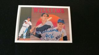 Ted Williams Autograph Hand Signed Card Blue Signature Auto.  406