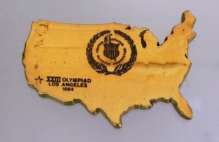 1984 Los Angeles Olympic Games Us Olympic Committee Usa Map Souvenir