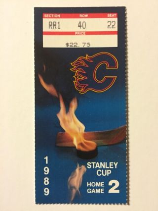 1988 - 89 Calgary Flames Stanley Cup Finals Game 2 Ticket Stub Vs Mont Canadiens