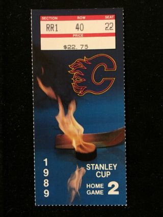 1988 - 89 CALGARY FLAMES STANLEY CUP FINALS GAME 2 TICKET STUB vs MONT CANADIENS 2