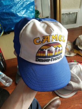 Vintage 80s 90s Camel Denver Nuggets Basketball Snapback Hat