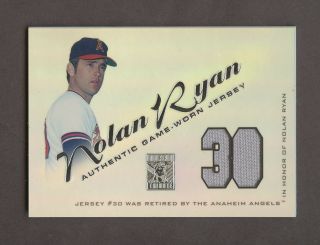 2001 Topps Tribute Nolan Ryan Game Worn Jersey California Angels