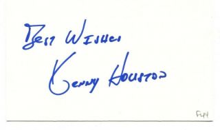 Ken Kenny Houston Signed Autographed 3 X 5 Index Card Redskins Oilers 45849
