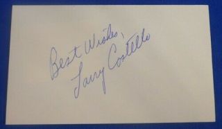 Larry Costello D.  2001 Autograph Signed 3x5 Warriors Nats 76ers Bucks,  1954 - 79