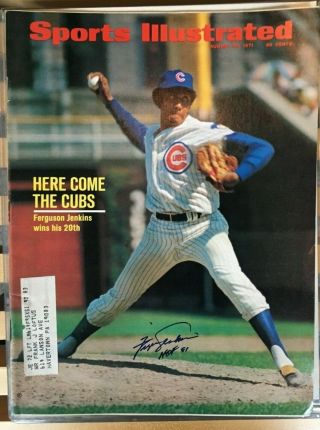 Fergie Jenkins Signed Autographed August 30,  1971 Sports Illustrated