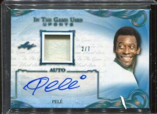 2019 Leaf Itg Game Pele Auto Autograph Game Jersey Ed 2/7