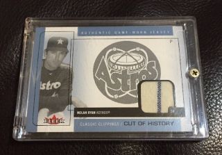 2005 Fleer Nolan Ryan Game - Worn Jersey Card Classic Clippings Cut Of History
