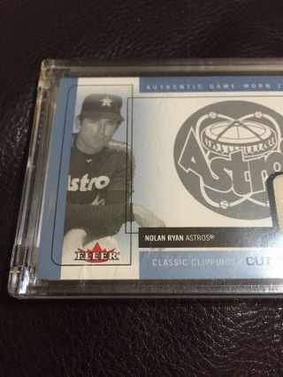2005 Fleer NOLAN RYAN Game - Worn Jersey Card Classic Clippings Cut of History 3