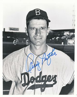 Andy Pafko Autograph 8x10 Photo Brooklyn Dodgers 4 W.  S 213 Hr 4 A.  S Games