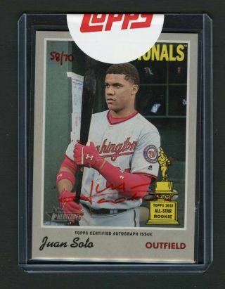 2019 Topps Heritage Juan Soto Red Ink /70 All Star Rookie Nationals Sp