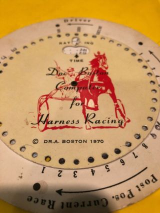 Vintage 1970 harness horse racing Doc Boston computer 2