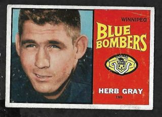 1964 Topps Cfl Football: 83 Herb Gray,  Winnipeg Blue Bombers