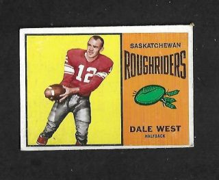 1964 Topps Cfl Football: 61 Dale West,  Saskatchewan Roughriders