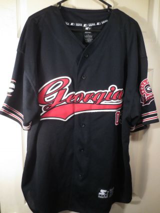 University Of Georgia Bulldogs Team Starter Brand Red Baseball Jersey Size Xl