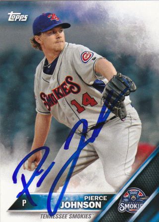 Pierce Johnson Tennessee Smokies Signed Card Chicago Cubs San Francisco Giants