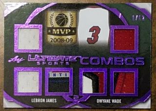 2019 Leaf Ultimate Sports Lebron James Dwyane Wade Game Patch 