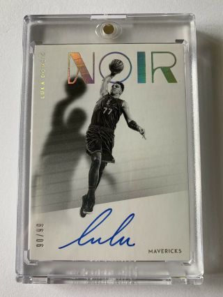 2018 - 19 Panini Noir Luka Doncic Shadow Signatures On - Card Auto Rc 90/99
