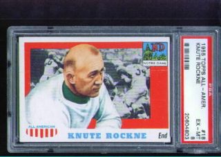 1955 Topps All - American Football 016 Knute Rockne Psa 6 Notre Dame