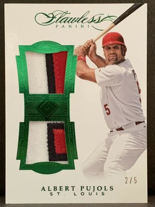 2017 Flawless Albert Pujols Emerald Game Patches 2/5 Cardinals 3 - Colors
