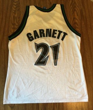 Kevin Garnett Minnesota Timberwolves 21 White Champion Jersey Men ' s Size 48 USA 6