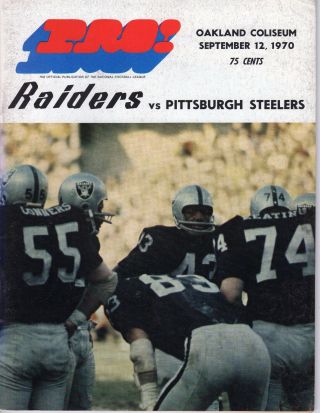 1970 9/12 Nfl Football Program,  Pittsburgh Steelers @ Oakland Raiders,  Pre - Season