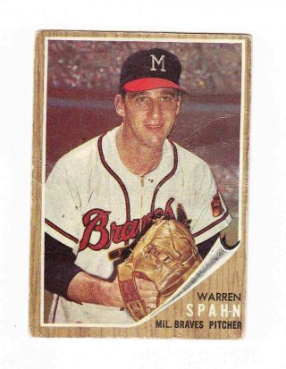 Warren Spahn 1962 Topps Baseball Card 100